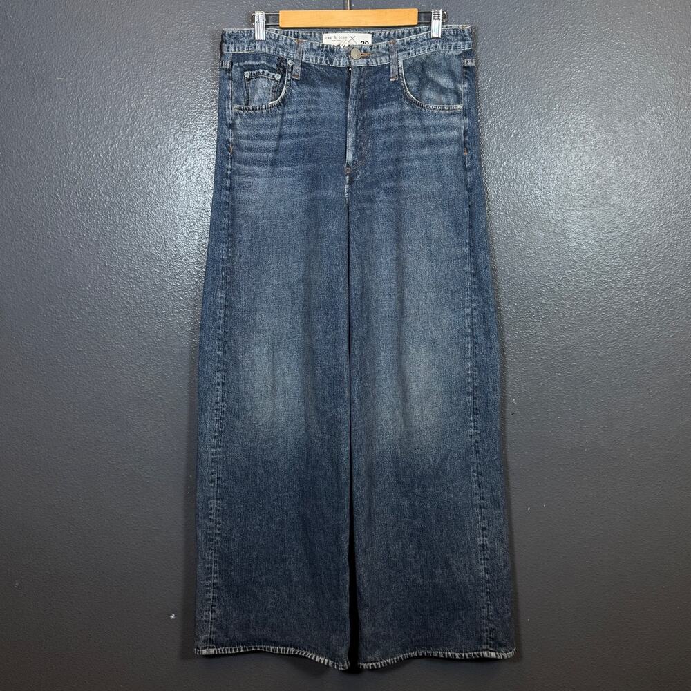 Rag & Bone 30(34/34) women’s blue Miramar Sofie Wide-Leg baggy Jeans